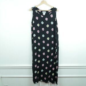 Vintage Black Floral Midi Dress